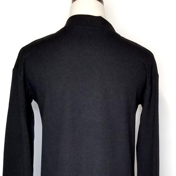 Tickled Teal Black Open Long Neutral Minimal Longsleeve Sweater Cardigan,  S - Picture 4 of 9